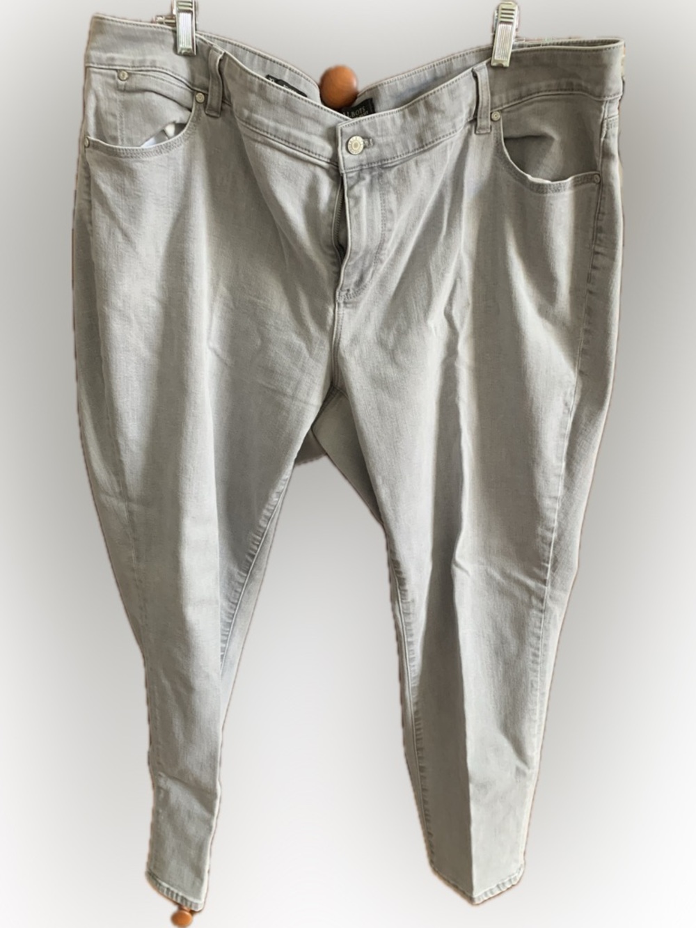 Talbots Light Gray Five-Pocket Boyfriend Jeans